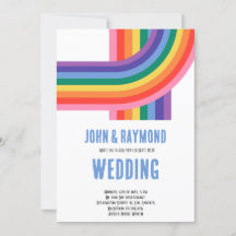 Rainbow Pride HGBT Flagga Gay Wedding bjudande in