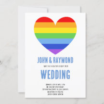 Rainbow Pride HGBT Flagga Gay Wedding bjudande in