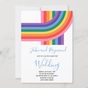 Rainbow Pride HGBT Flagga Gay Wedding bjudande in Inbjudningar