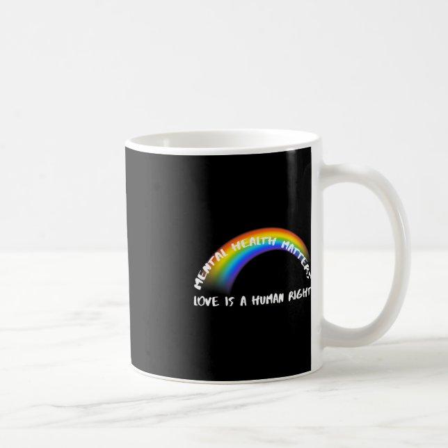 Rainbow Pride HGBTQ - Kärlek är en mänsklig Höger Kaffemugg (Höger)