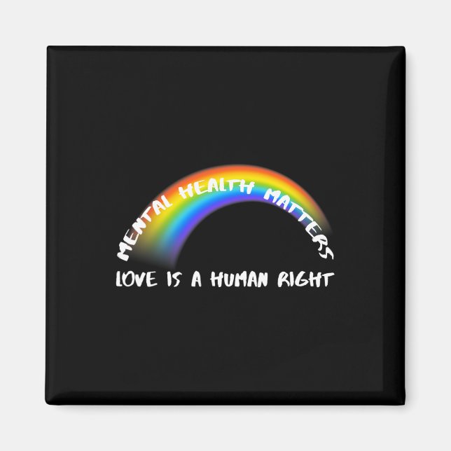 Rainbow Pride HGBTQ - Kärlek är en mänsklig Höger Magnet (Framsidan)
