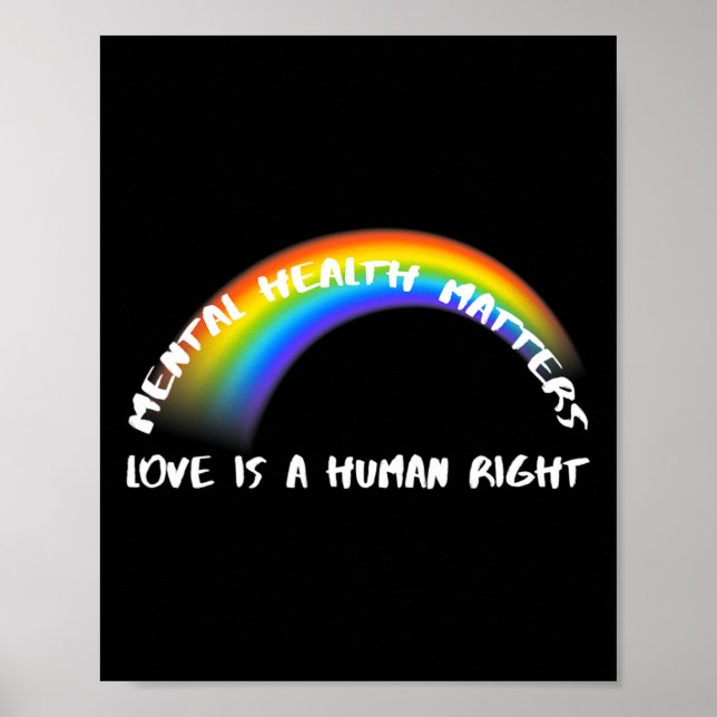 Rainbow Pride HGBTQ - Kärlek är en mänsklig Höger Poster (Framsidan)