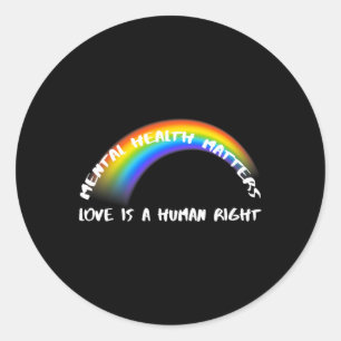 Rainbow Pride HGBTQ - Kärlek är en mänsklig Höger Runt Klistermärke