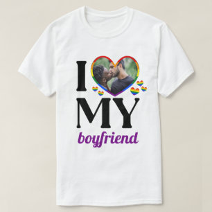 Rainbow Pride I Heart My Boykompis Lägg till bild T Shirt