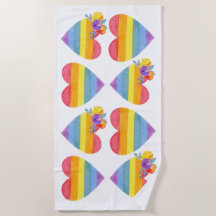 Rainbow Pride Kärlek Beach Towel