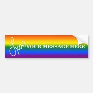 Rainbow Pride Kärlek Bumper Sticker Bildekal