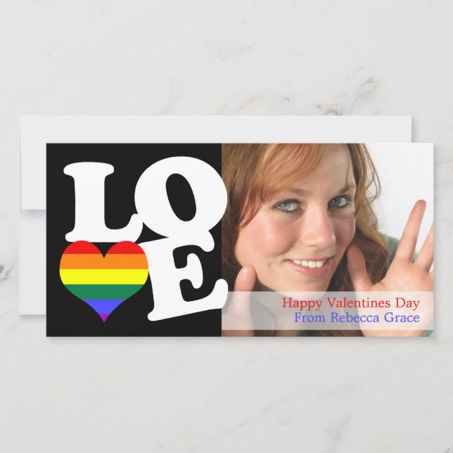Rainbow Pride Kärlek Heart Julkort (Framsida)
