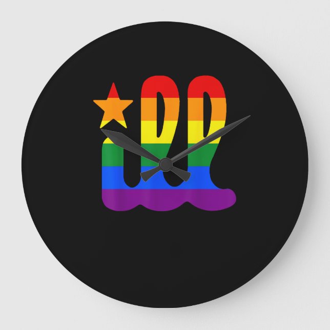 Rainbow Pride Kärlek ill Philadelphia Philly Gay P Stor Klocka (Framsida)