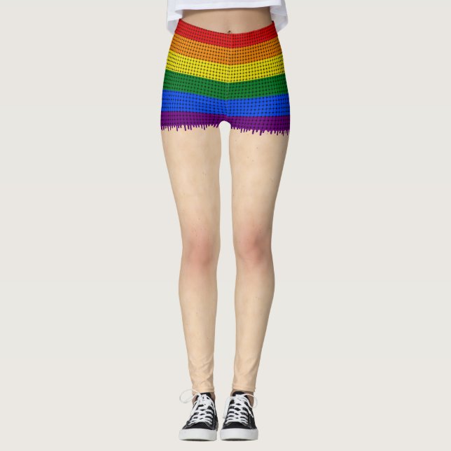 Rainbow Pride Kort Leggings (Framsida)