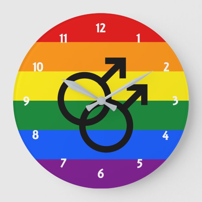 Rainbow Pride Large Clock Stor Klocka (Framsida)