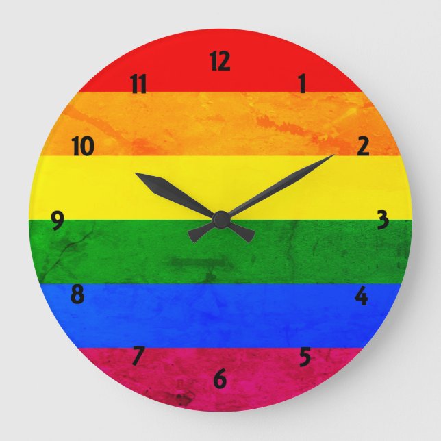 Rainbow Pride Large Clock Stor Klocka (Framsida)