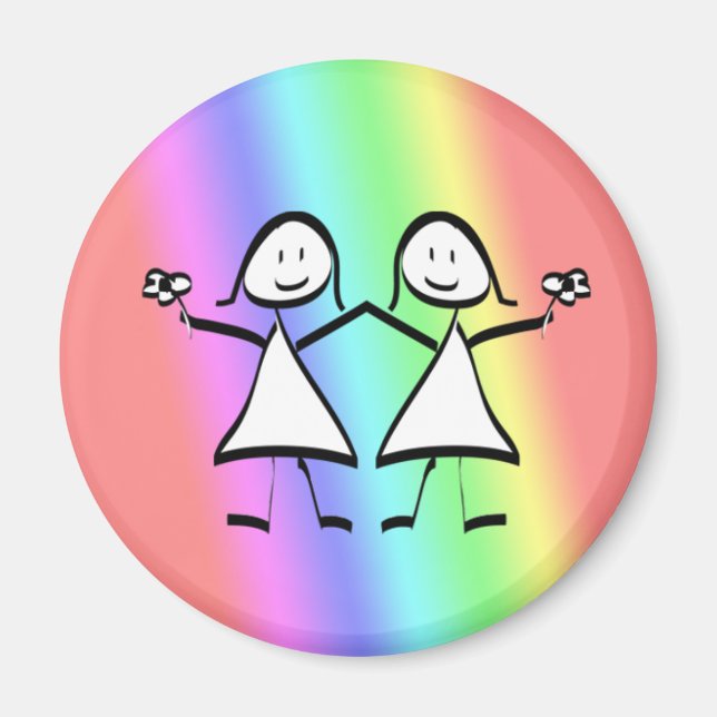Rainbow Pride Lesbisk Brides Magnet (Framsidan)