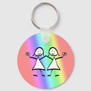 Rainbow Pride Lesbisk Brides Nyckelring