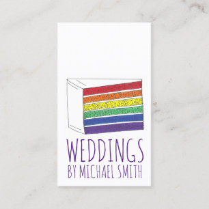 Rainbow Pride LGBT Cake Bröllopsfixaren Bakery Visitkort