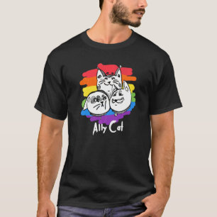 Rainbow Pride Lgbt Gay Flagga Ally Cat 1 T Shirt