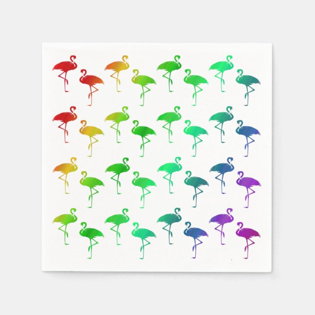 Rainbow Pride LGBTQ Flamingos Mönster Pappersservett (Framsidan)