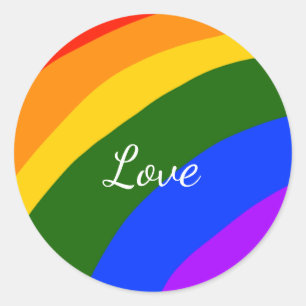 Rainbow pride månad kärlek lägger till namn textko runt klistermärke