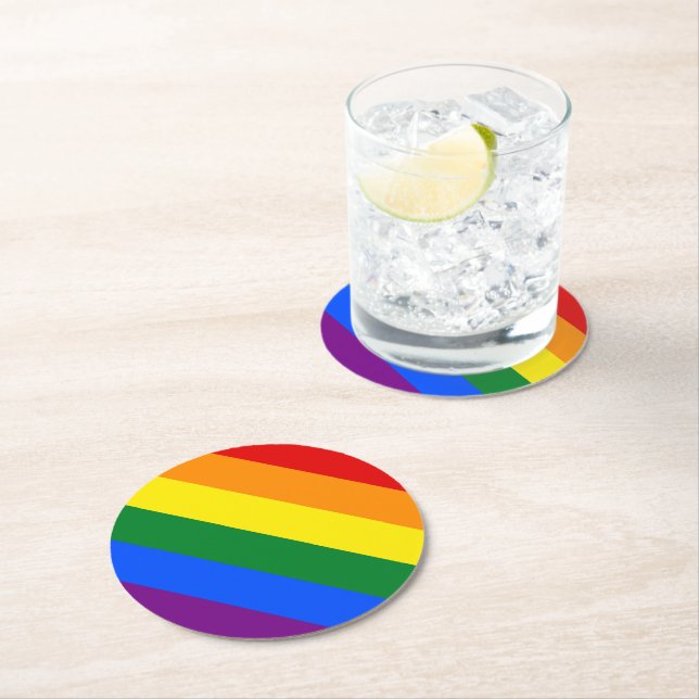 Rainbow Pride Papper Underlägg Rund (Insitu)
