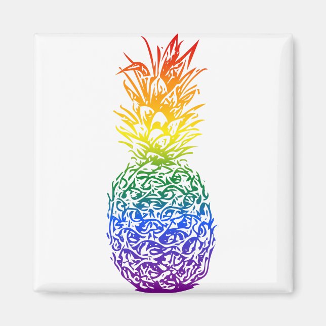 Rainbow Pride Pineapple HGBTQ Magnet (Framsidan)