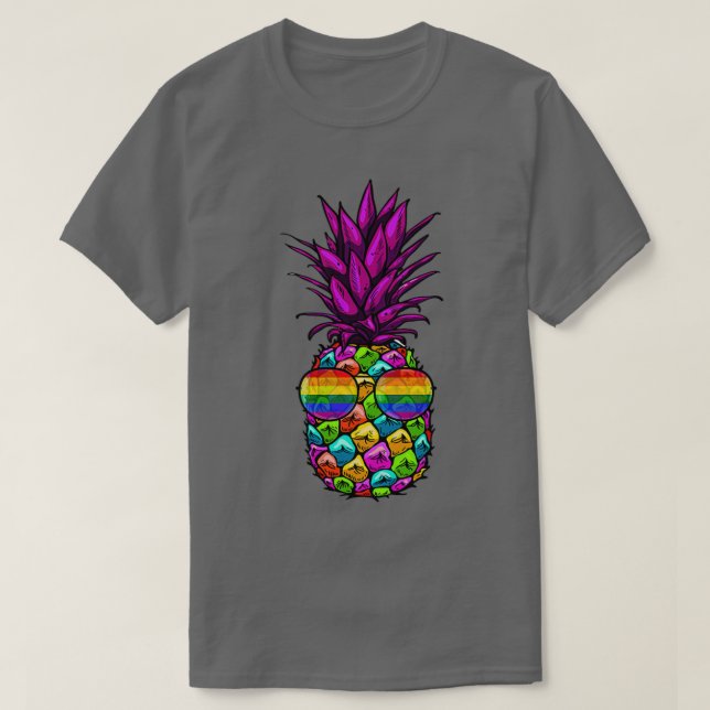 Rainbow Pride Pineapple LGB Lesbian Gay Bi Homosex T Shirt (Design framsida)