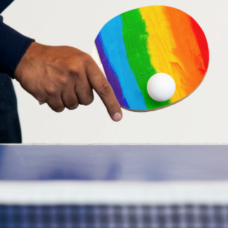 Rainbow Pride Ping Pong Paddle - Oil Paint LGBT Pingisracket