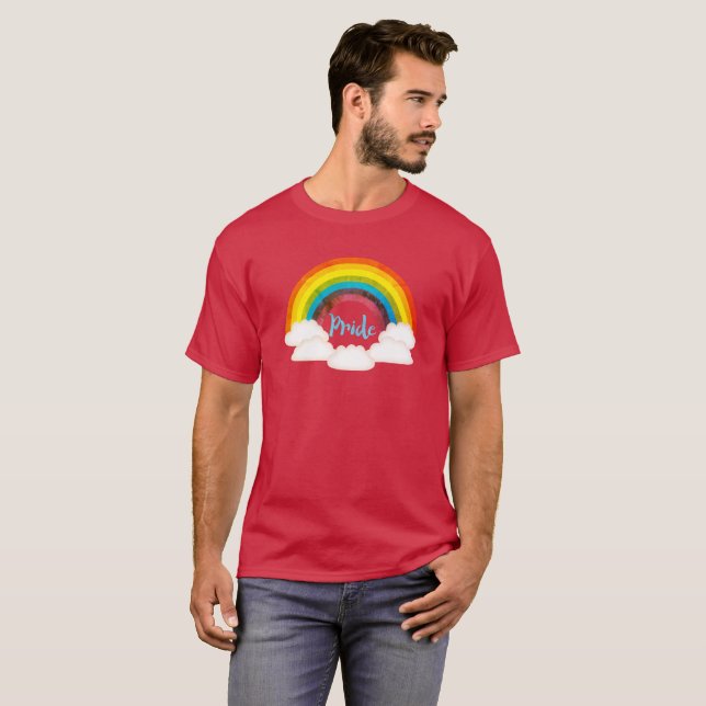 Rainbow Pride Retro T-Shirt (Hel framsida)