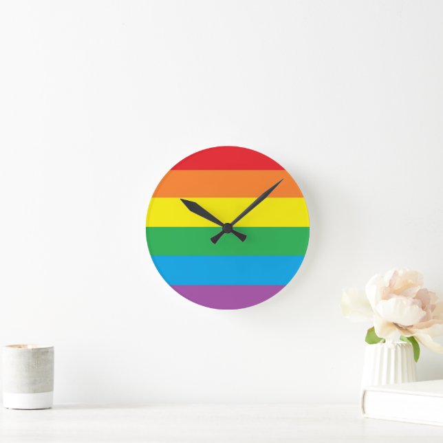 "Rainbow Pride" Round Clock Rund Klocka (Hem)