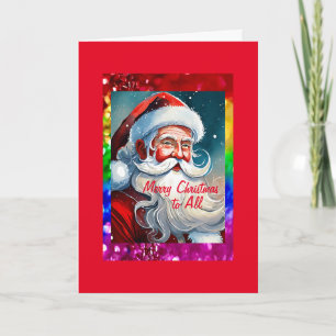 Rainbow Pride Santa 5 tum x 7 tum julkort Kort