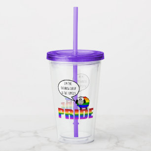 Rainbow Pride Sheep 16oz, Clear Take Away Mugg