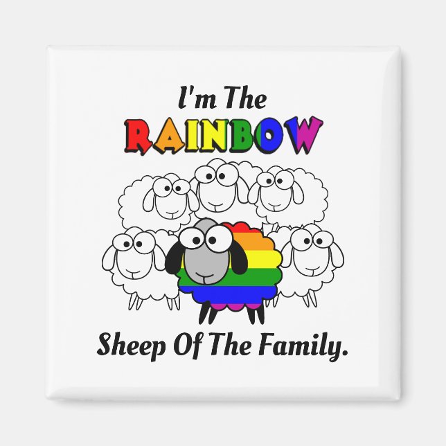 Rainbow Pride Sheep Magnet (Framsidan)