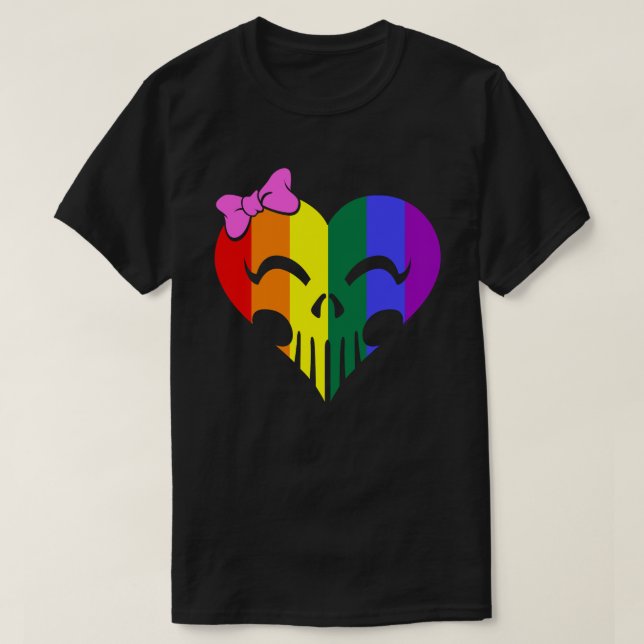 Rainbow Pride Skully Unisex T Shirt (Design framsida)