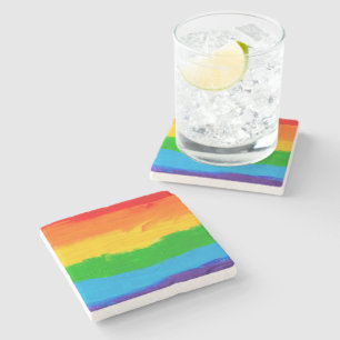 Rainbow Pride Stone Underlägg - Oil Paint LGBT Gay