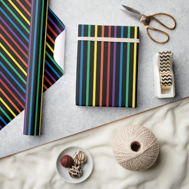 Rainbow Pride Stripe Wrapping Paper Presentpapper (Hantverk)