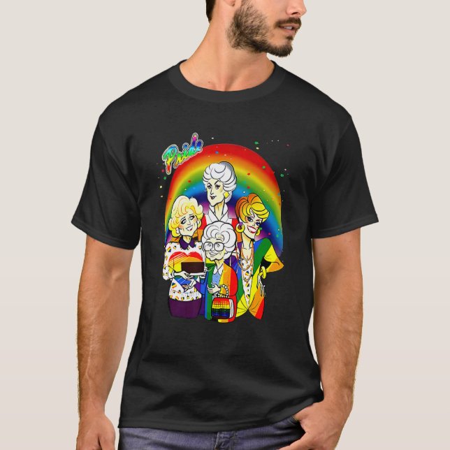 Rainbow Pride the Golden Lgbt Pride Month Girls T Shirt (Framsida)