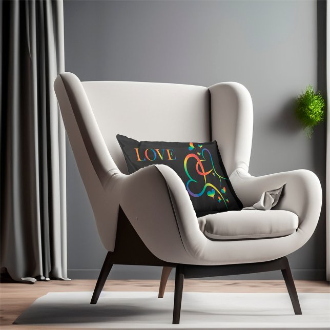 Rainbow Pride Valentine Dekorativ kudde (Skapare uppladdad)