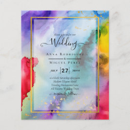 RAINBOW PRIDE WEDDING INVITATION Bläck LeahG Flygblad