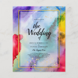 RAINBOW PRIDE WEDDING INVITATION Bläck LeahG Flygblad