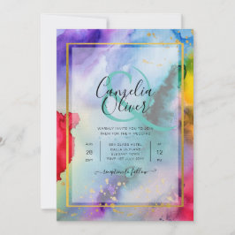 RAINBOW PRIDE WEDDING INVITATION Bläck LeahG Inbjudningar