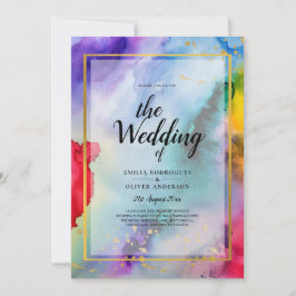 RAINBOW PRIDE WEDDING INVITATION Bläck LeahG Inbjudningar