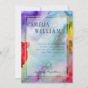 RAINBOW PRIDE WEDDING INVITATION Bläck LeahG Inbjudningar