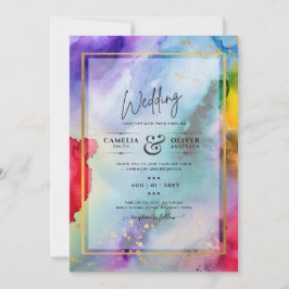 RAINBOW PRIDE WEDDING INVITATION Bläck LeahG Inbjudningar