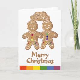 Rainbow Pride Whimsical jul-Pepparkaksgubbar Helgkort