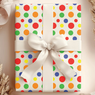 Rainbow Primary Polka dots Mönster Presentpapper