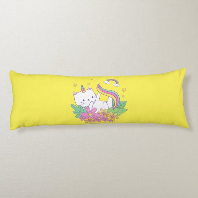 Rainbow Print Kitten Body Pillow Kroppskudde (Baksidan)