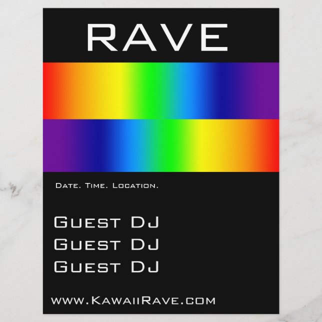 Rainbow Prism Anpassningsbar Rave Flyers (Framsidan)