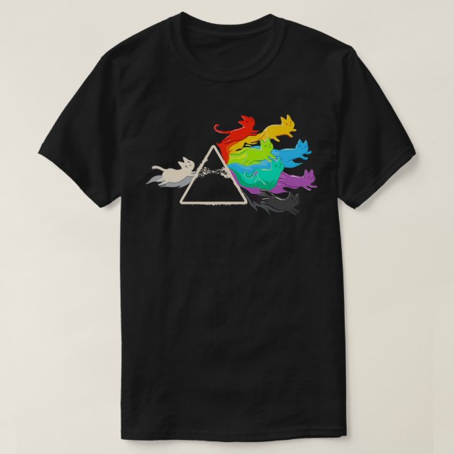 Rainbow Prism Scientific Cat Funny T Shirt (Design framsida)