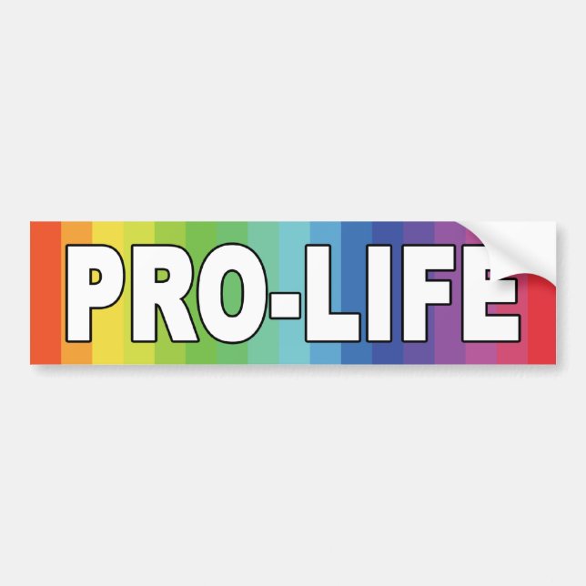 Rainbow Pro-Life Bildekal (Framsidan)