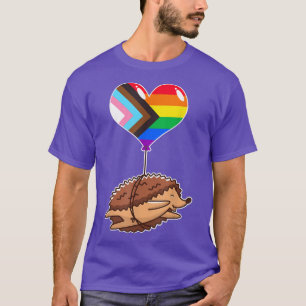 Rainbow Progress Hedgehog seual Identity Nonbina T Shirt