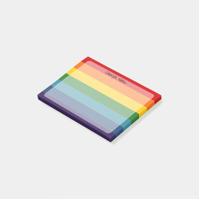 Rainbow Pub Personlig Post-it Notes (Vinklad)