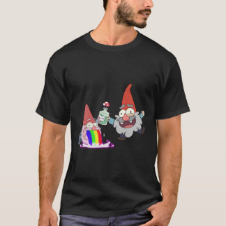 Rainbow Puking Party Gnome Gravity Inspired Big Di T Shirt